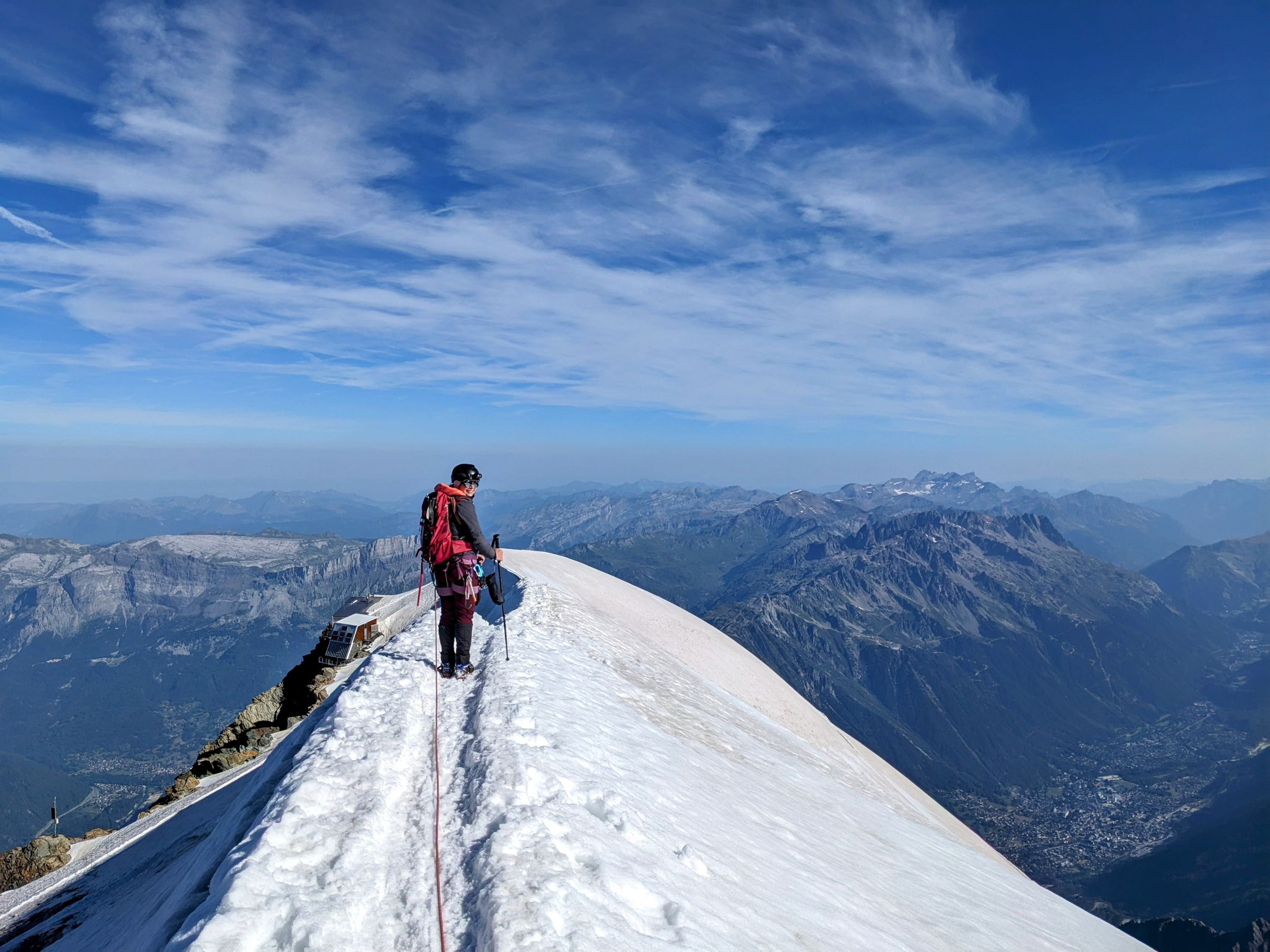 Lernen auf einem alpinen Grat im Hochgebirge